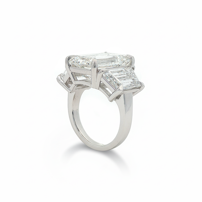 Ella Rose Platinum IGI Certified Emerald Cut 3-Stone Lab-Grown Diamond Engagement Ring