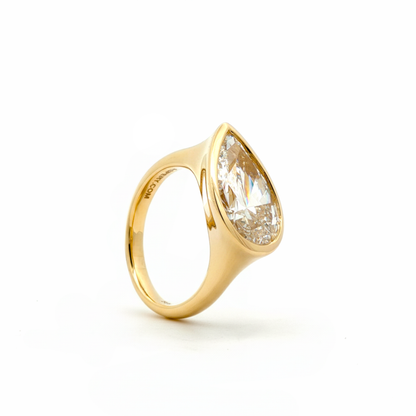 Ella Rose IGI Certified 4.10ct East West Pear Lab-Grown Diamond Ring 14K Yellow Gold