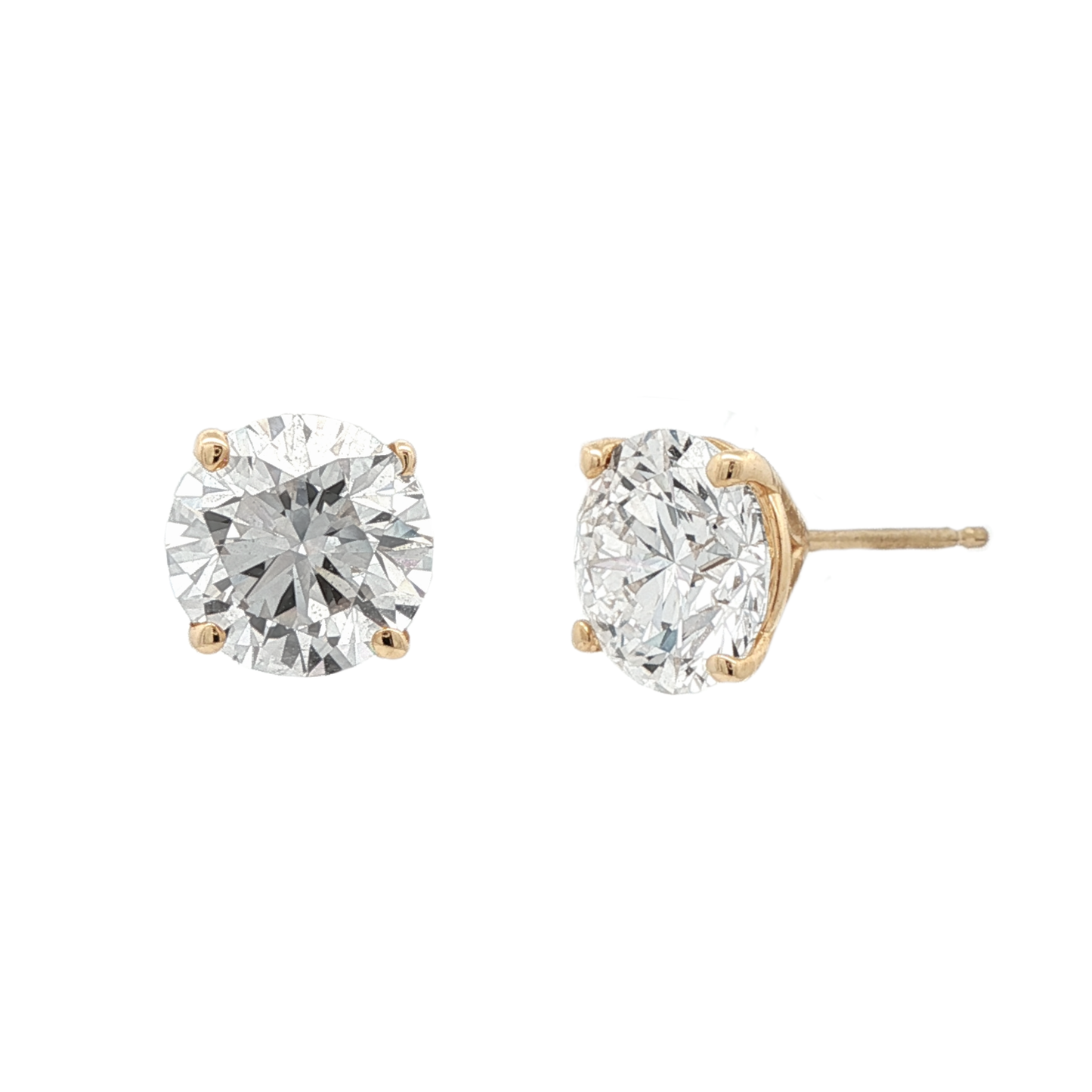 Ella Rose 4.11ct Lab-Grown Diamond Stud Earrings 14K Yellow Gold