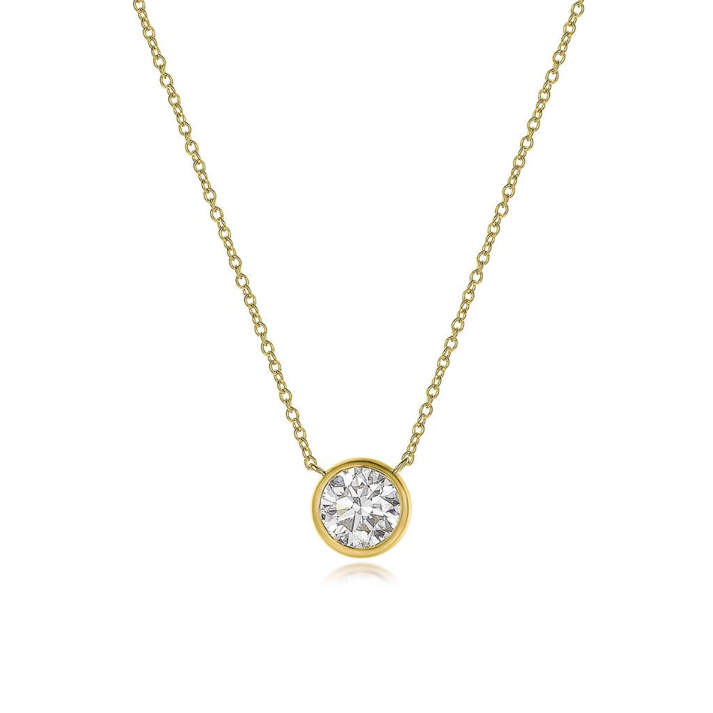 Ella Rose 1 Carat Lab-Grown Diamond Solitaire Necklace 14K Yellow Gold