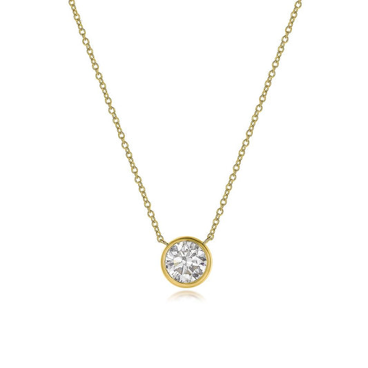Ella Rose 1 Carat Lab-Grown Diamond Solitaire Necklace 14K Yellow Gold