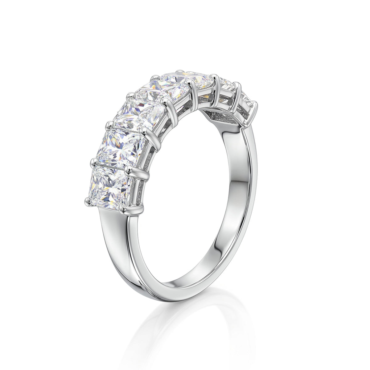 Ella Rose 14K White Gold 2.41ct Emerald-Cut Lab-Grown Diamond 7-Stone Band
