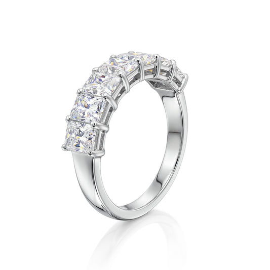 Ella Rose 14K White Gold 2.41ct Emerald-Cut Lab-Grown Diamond 7-Stone Band
