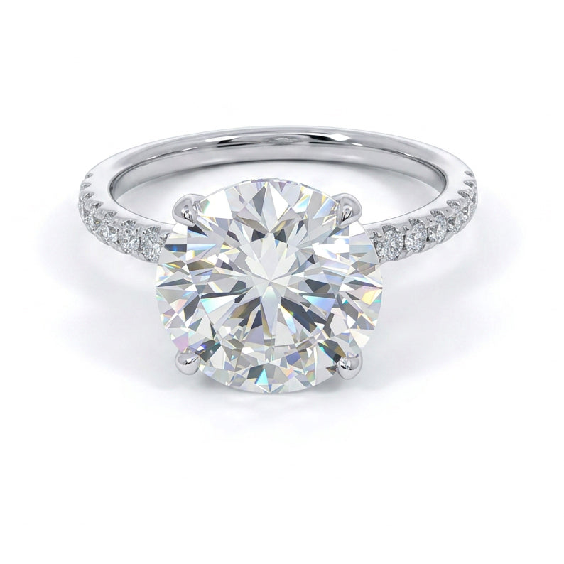Ella Rose 14K White Gold 4.02ct Round Lab-Grown Diamond Engagement Ring