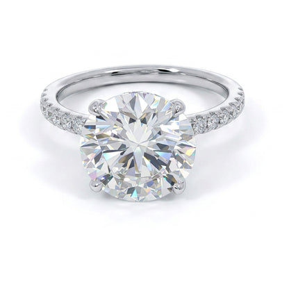 Ella Rose 14K White Gold 4.02ct Round Lab-Grown Diamond Engagement Ring