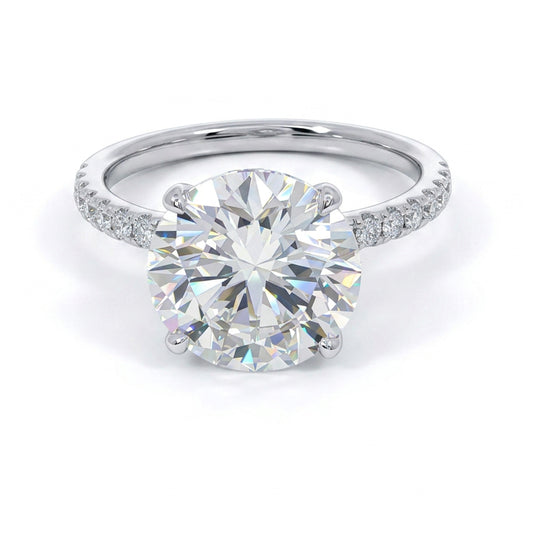 Ella Rose 14K White Gold 4.02ct Round Lab-Grown Diamond Engagement Ring