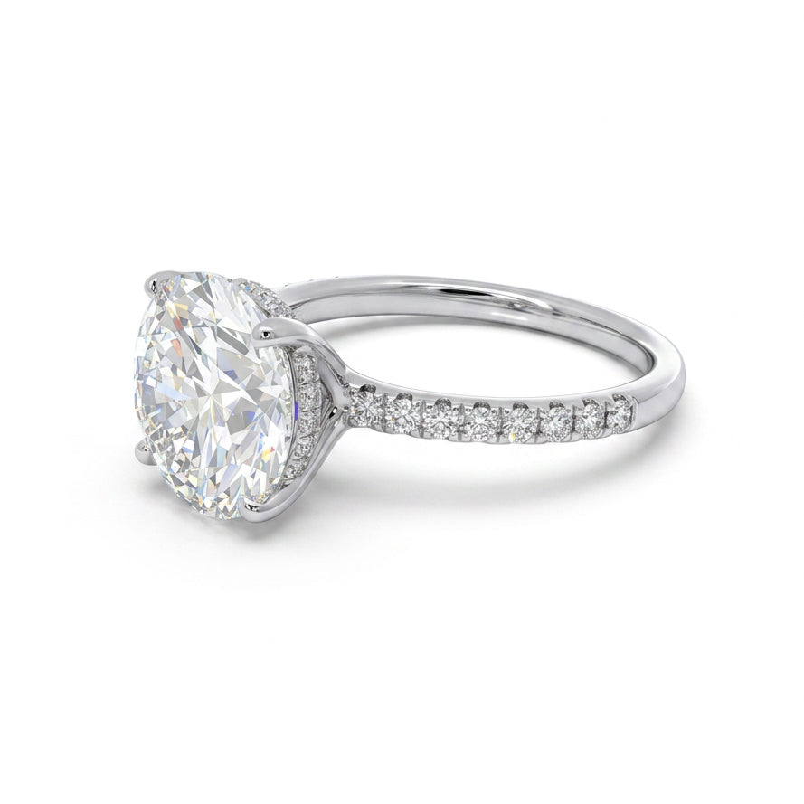 Ella Rose 14K White Gold 4.02ct Round Lab-Grown Diamond Engagement Ring