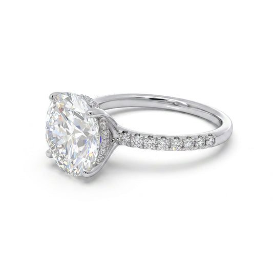 Ella Rose 14K White Gold 4.02ct Round Lab-Grown Diamond Engagement Ring