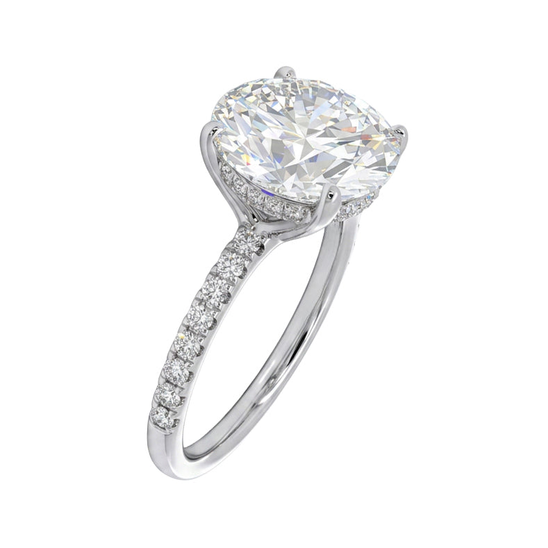 Ella Rose 14K White Gold 4.02ct Round Lab-Grown Diamond Engagement Ring