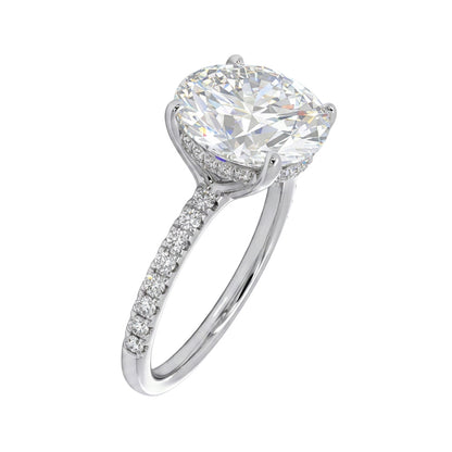 Ella Rose 14K White Gold 4.02ct Round Lab-Grown Diamond Engagement Ring