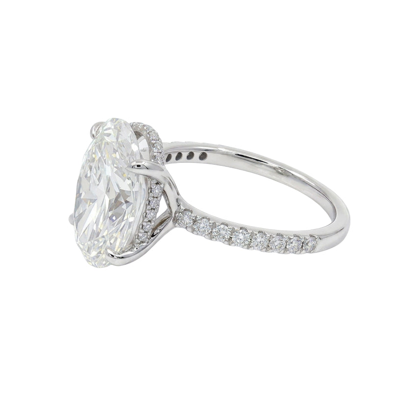 Ella Rose 14K White Gold 4.08ct Oval Lab-Grown Diamond Engagement Ring