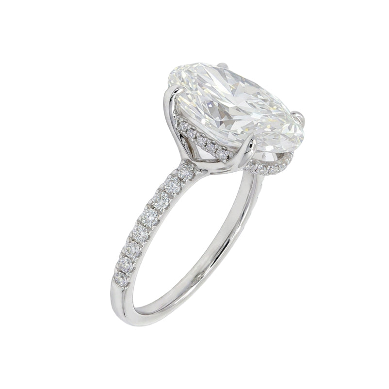 Ella Rose 14K White Gold 4.08ct Oval Lab-Grown Diamond Engagement Ring