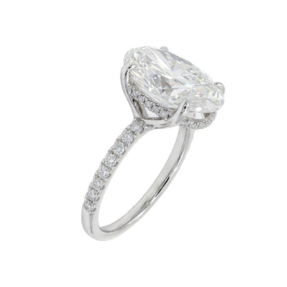 Ella Rose 14K White Gold 4.08ct Oval Lab-Grown Diamond Engagement Ring