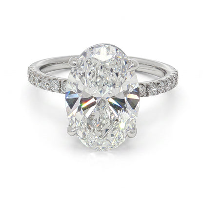 Ella Rose 14K White Gold 4.08ct Oval Lab-Grown Diamond Engagement Ring