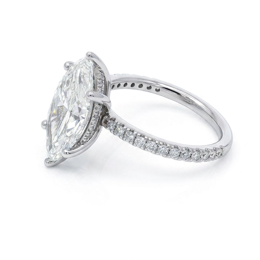 Ella Rose 14K White Gold 3.57ct Marquise Lab-Grown Diamond Engagement Ring