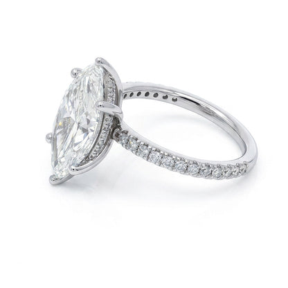 Ella Rose 14K White Gold 3.57ct Marquise Lab-Grown Diamond Engagement Ring