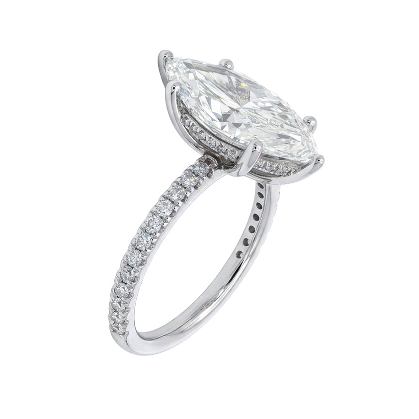 Ella Rose 14K White Gold 3.57ct Marquise Lab-Grown Diamond Engagement Ring