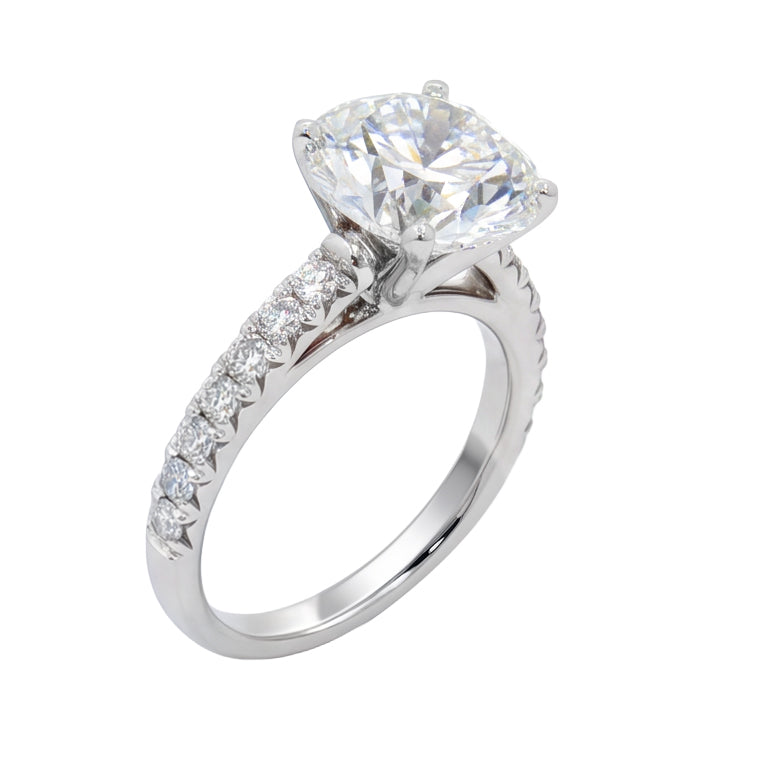 Ella Rose 14K White Gold 3.60ct Round Lab-Grown Diamond Engagement Ring