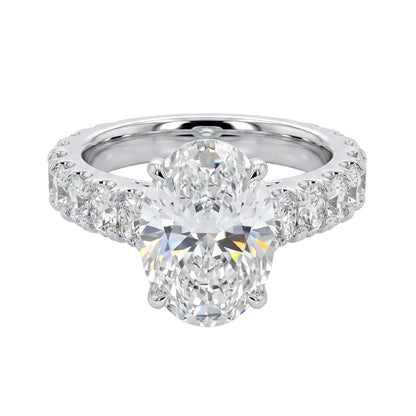 Ella Rose 14K White Gold 5.61ct Oval Lab-Grown Diamond Engagement Ring