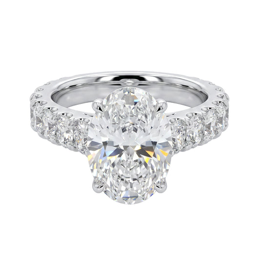 Ella Rose 14K White Gold 5.61ct Oval Lab-Grown Diamond Engagement Ring