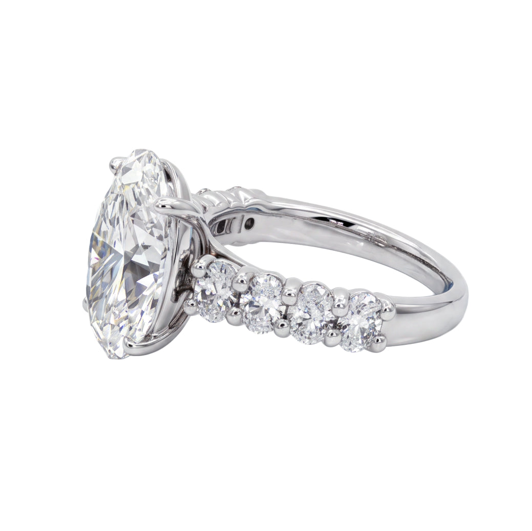 Ella Rose 14K White Gold 5.61ct Oval Lab-Grown Diamond Engagement Ring