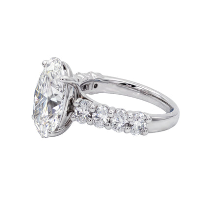 Ella Rose 14K White Gold 5.61ct Oval Lab-Grown Diamond Engagement Ring