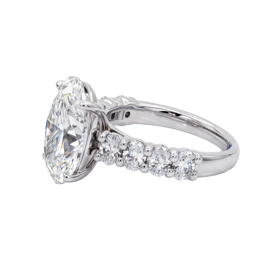 Ella Rose 14K White Gold 5.61ct Oval Lab-Grown Diamond Engagement Ring