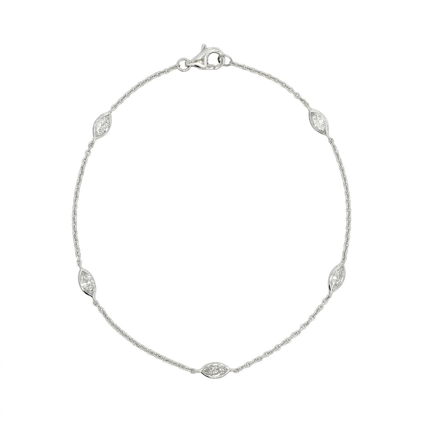 Ella Rose 14K White Gold 0.75ct Marquise Lab-Grown Diamond Station Bracelet