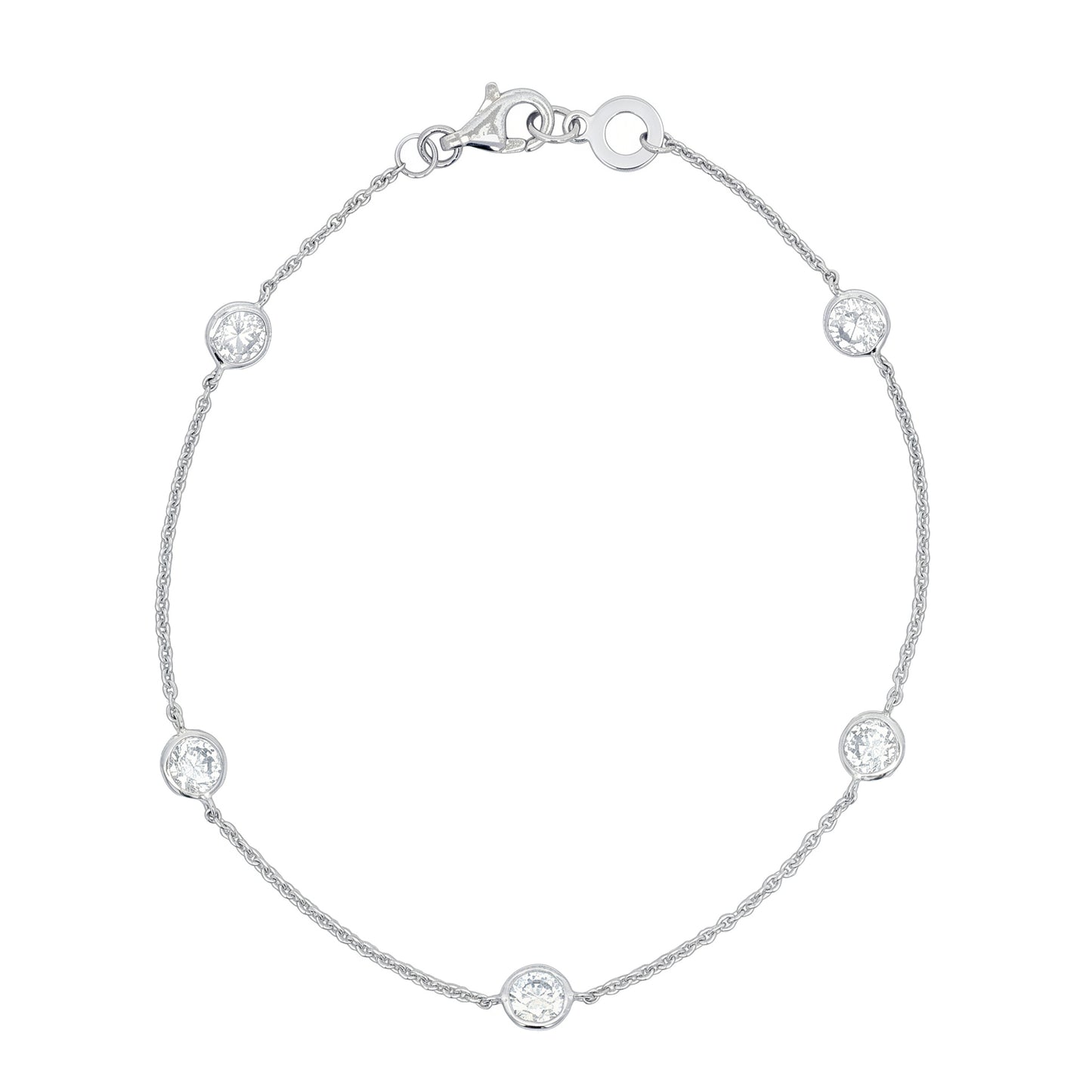 Ella Rose 14K White Gold 1.16ct Round Lab-Grown Diamond Station Bracelet