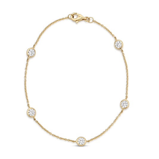 Ella Rose 14K Yellow Gold 1.16ct Round Lab-Grown Diamond Station Bracelet