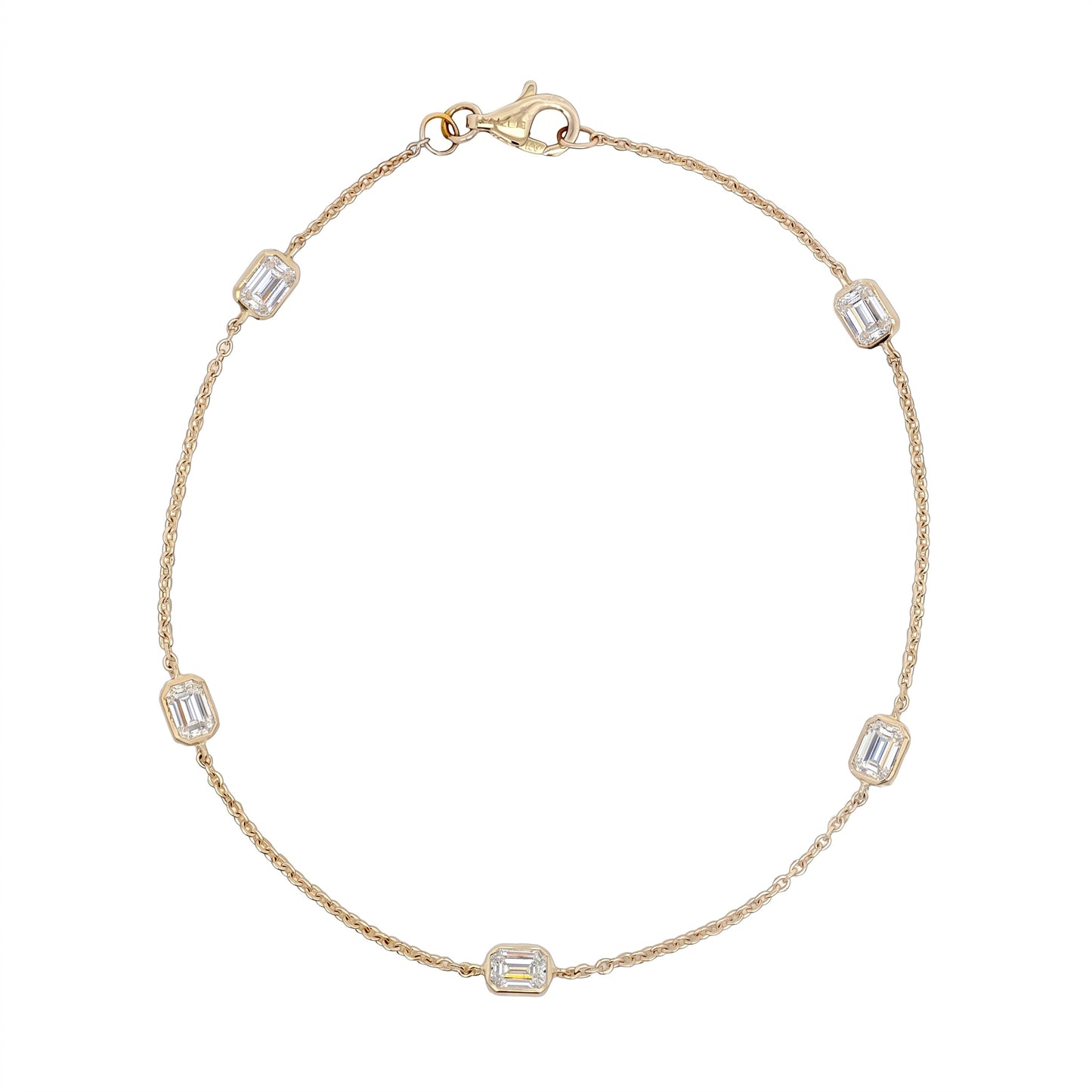 Ella Rose 14K Yellow Gold 1.25ct Emerald-Cut Lab-Grown Diamond Station Bracelet