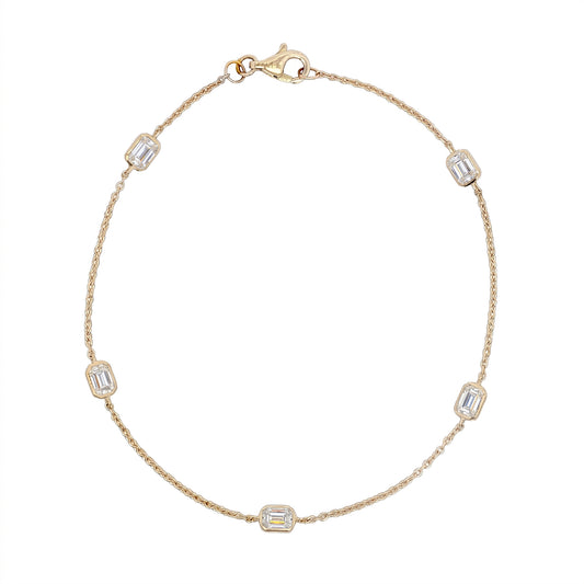 Ella Rose 14K Yellow Gold 1.25ct Emerald-Cut Lab-Grown Diamond Station Bracelet