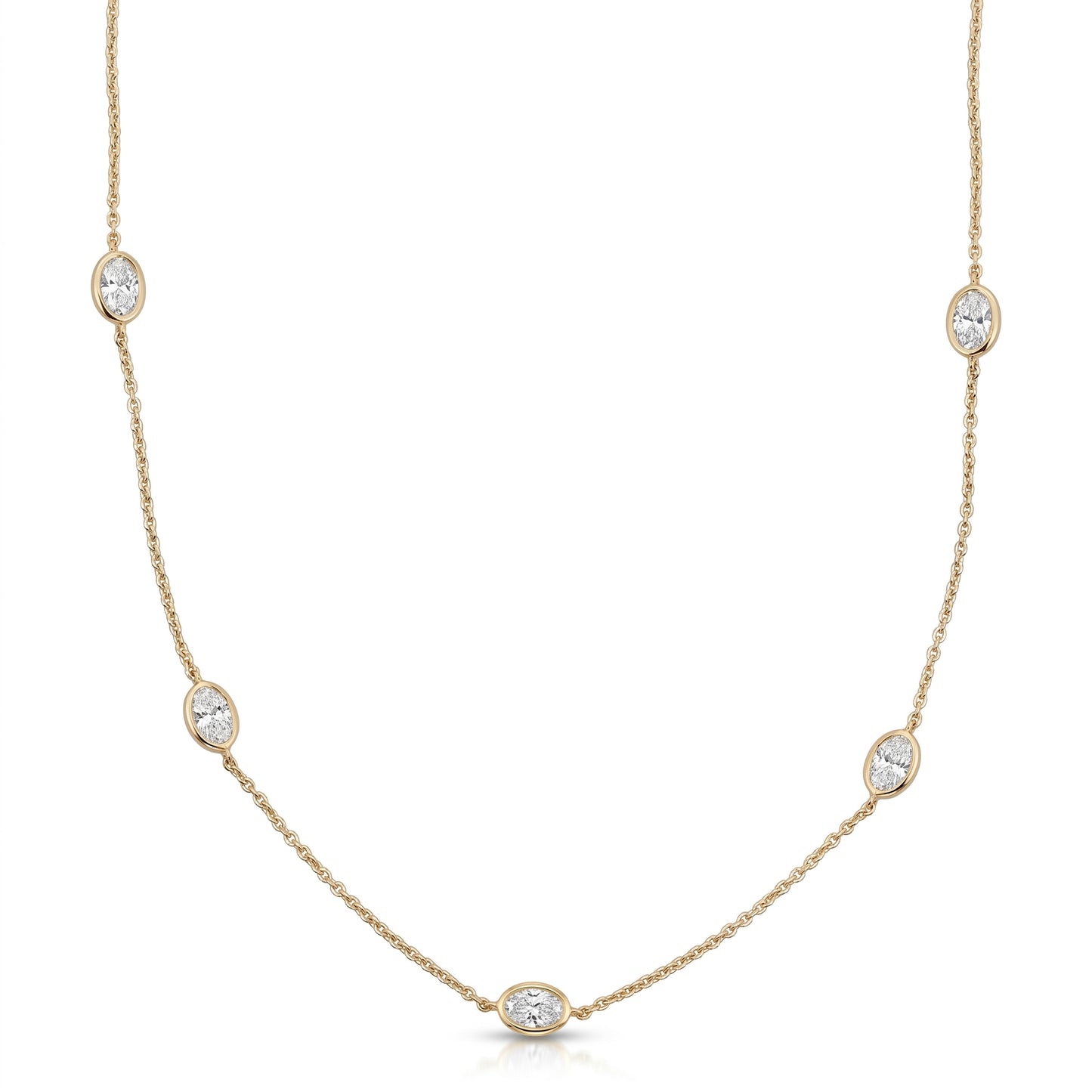 Ella Rose 14K Yellow Gold 2.25ct Oval Lab-Grown Diamond Station Necklace