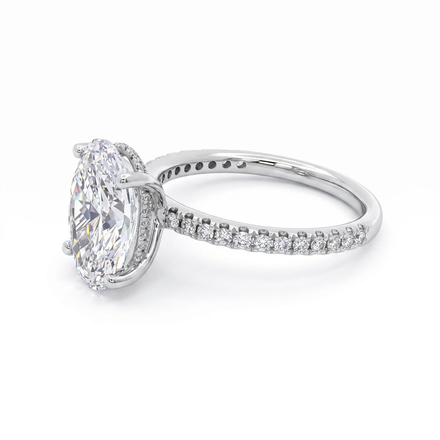 Ella Rose 14K White Gold Lab-Grown Diamond Hidden Halo Engagement Ring Semi-Mount