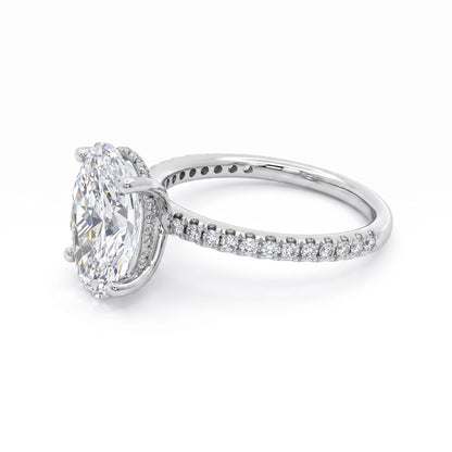 Ella Rose 14K White Gold Lab-Grown Diamond Hidden Halo Engagement Ring Semi-Mount