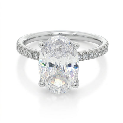 Ella Rose 14K White Gold Lab-Grown Diamond Hidden Halo Engagement Ring Semi-Mount
