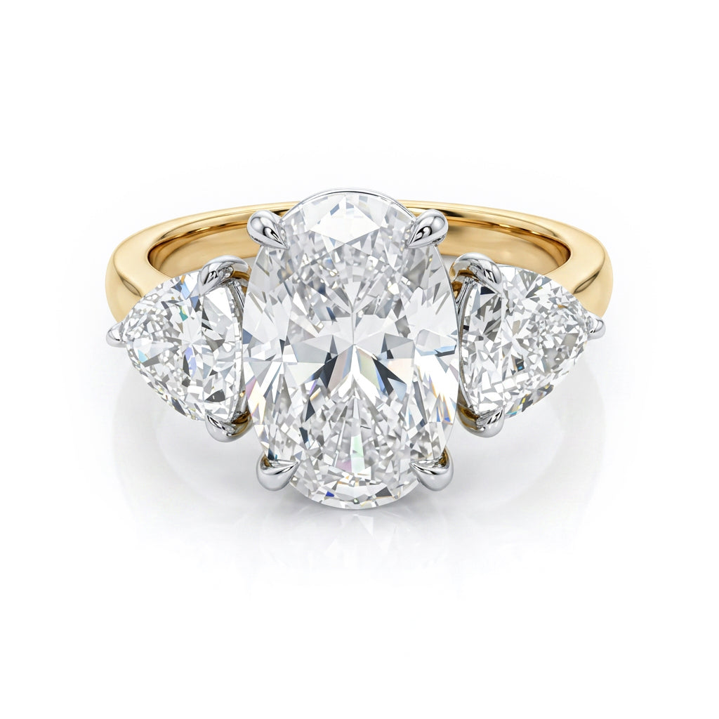 Ella Rose 14K Yellow Gold Lab-Grown Diamond Three-Stone Engagement Ring Semi-Mount