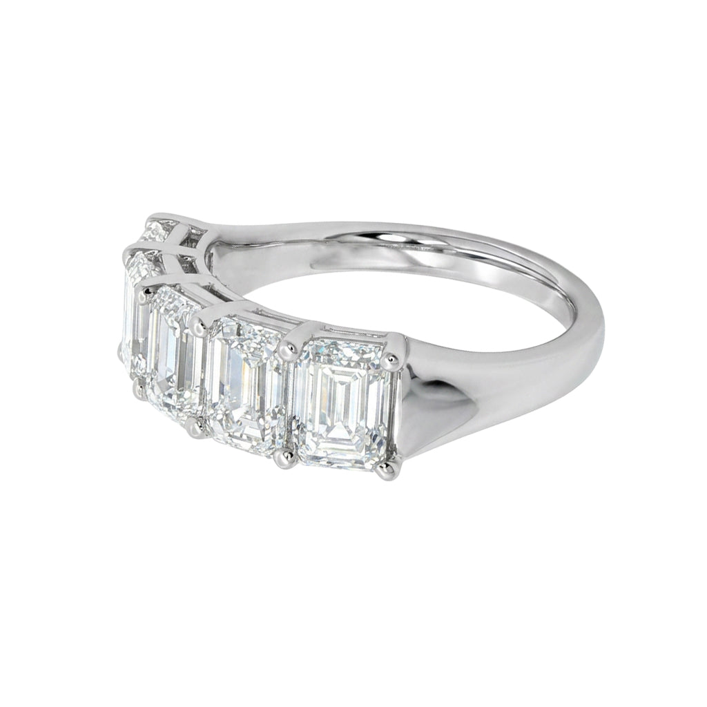 Ella Rose 14K White Gold 3.00ct Emerald-Cut Lab-Grown Diamond Five-Stone Band