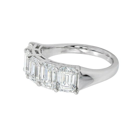 Ella Rose 14K White Gold 3.00ct Emerald-Cut Lab-Grown Diamond Five-Stone Band
