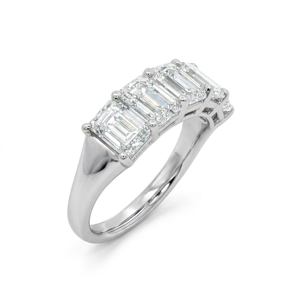 Ella Rose 14K White Gold 3.00ct Emerald-Cut Lab-Grown Diamond Five-Stone Band