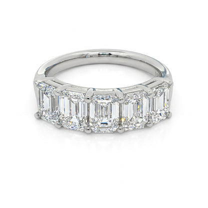 Ella Rose 14K White Gold 3.00ct Emerald-Cut Lab-Grown Diamond Five-Stone Band