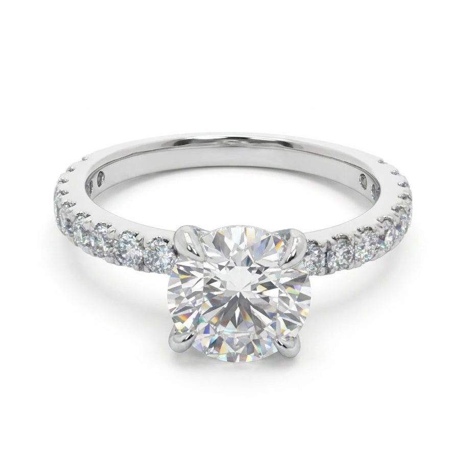 Ella Rose 14K White Gold 1.59ct Round Lab-Grown Diamond Engagement Ring