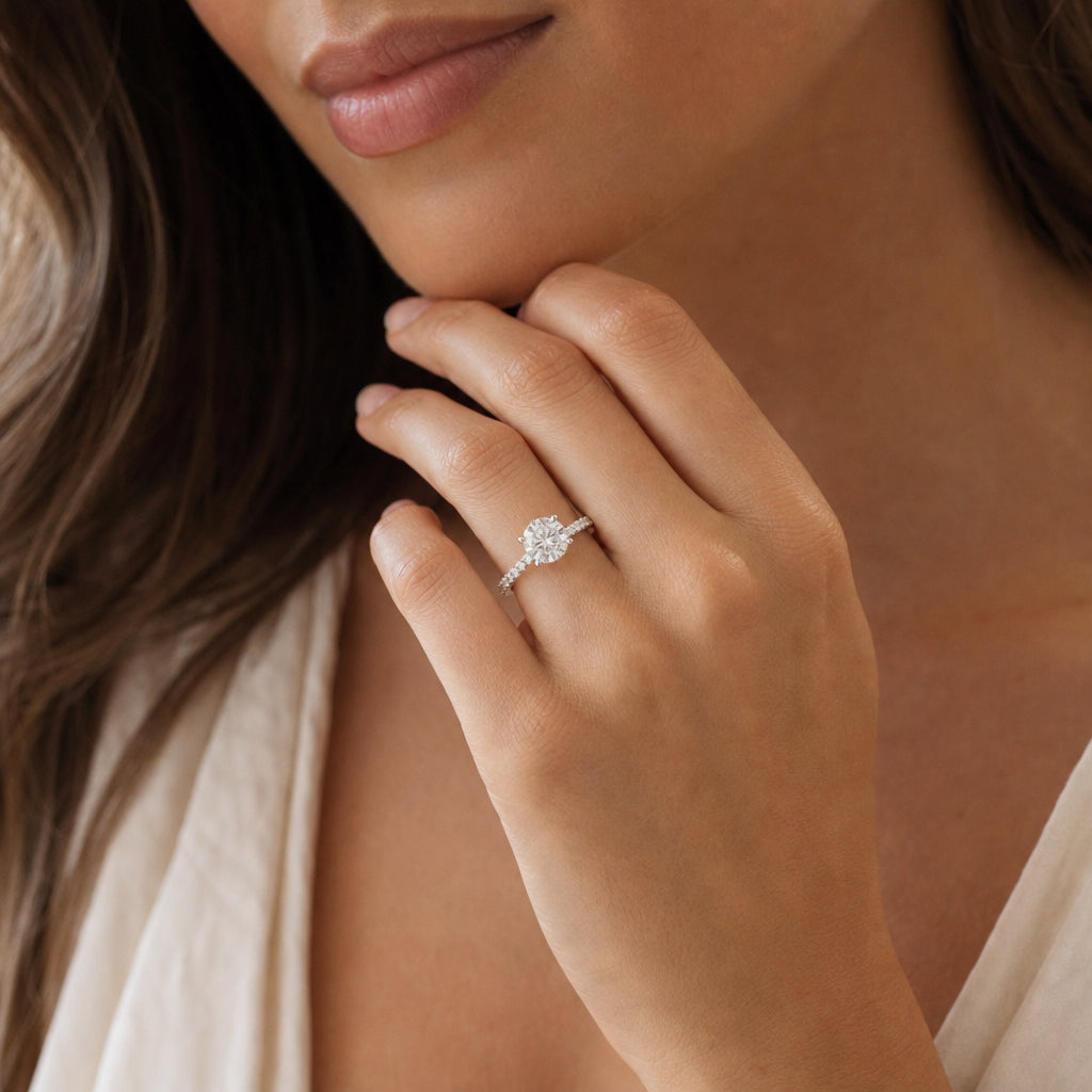 Ella Rose 14K White Gold 1.59ct Round Lab-Grown Diamond Engagement Ring