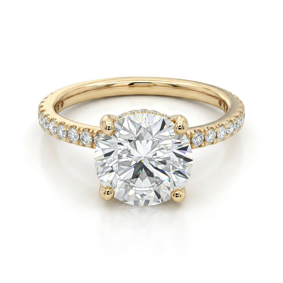 Ella Rose 14K Yellow    Gold 2.59ct Round Lab-Grown Diamond Engagement Ring