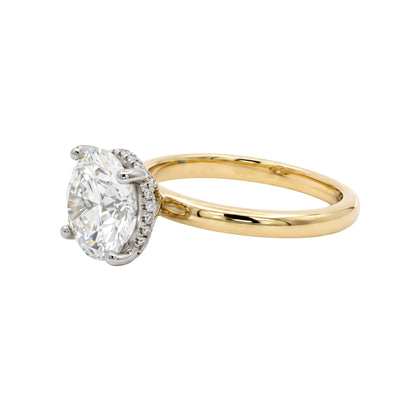 Ella Rose 14K Two-Tone Gold 2.55ct Round Lab-Grown Diamond Hidden Halo Engagement Ring