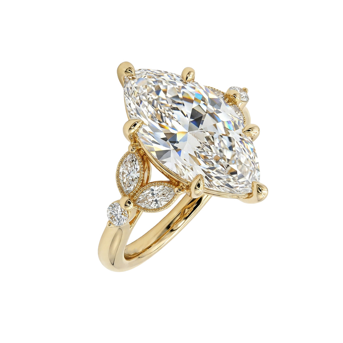 Ella Rose 14K Yellow Gold 2.04ct Marquise Lab-Grown Diamond Engagement Ring
