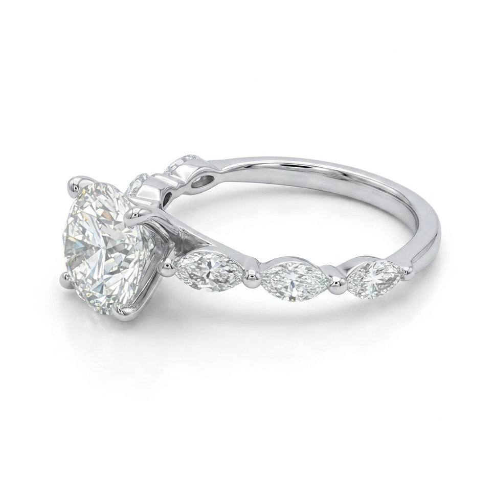 Ella Rose 14K White Gold 2.10ct Round Lab-Grown Diamond Engagement Ring