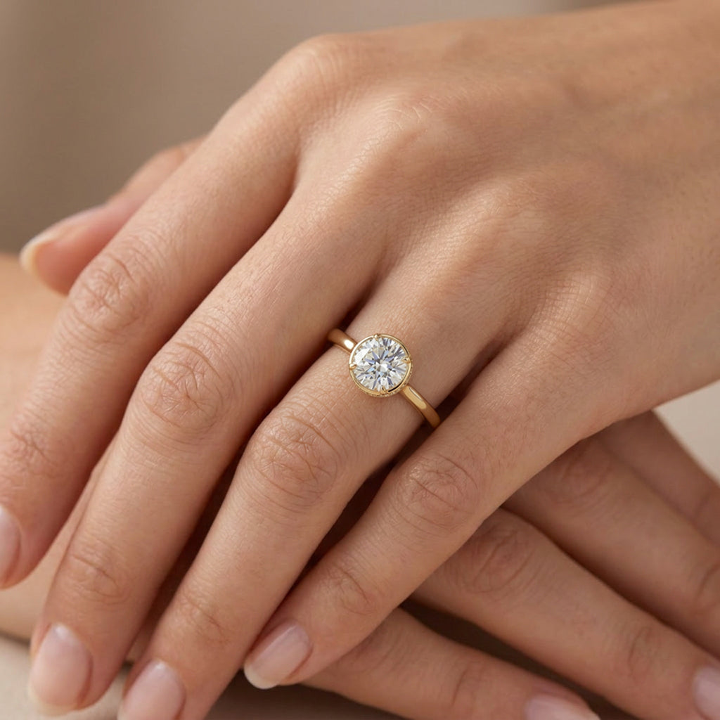 Ella Rose 14K Yellow Gold 3.10ct Round Lab-Grown Diamond Solitaire Engagement Ring