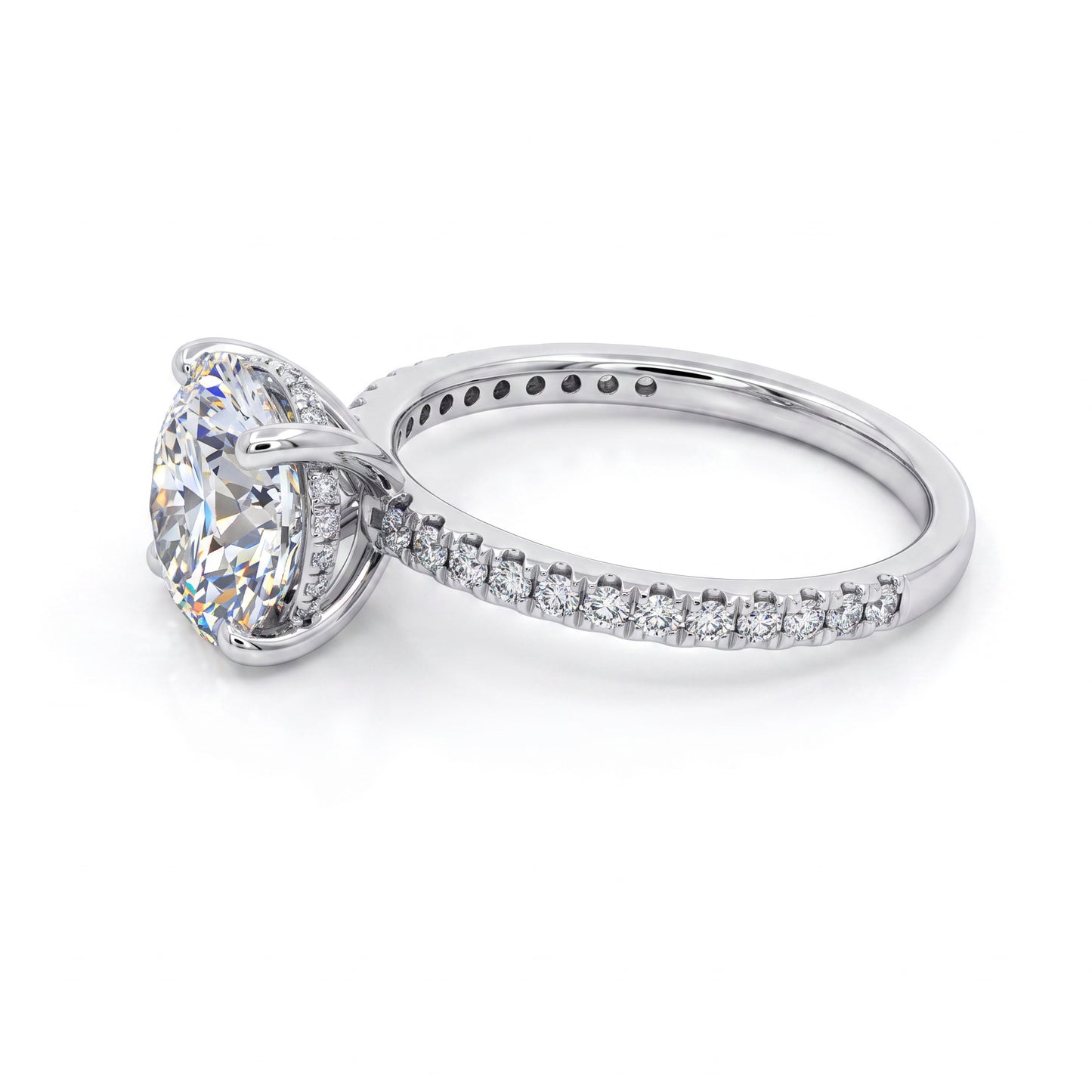 Ella Rose 14K White Gold 2.71ct Round Lab-Grown Diamond Engagement Ring