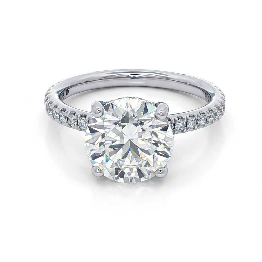 Ella Rose 14K White Gold 2.71ct Round Lab-Grown Diamond Engagement Ring